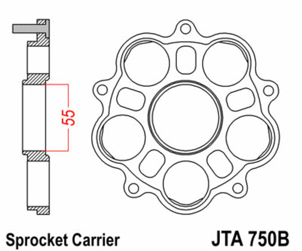 Transportatorul Sprock Sprock JT Sprock - 5 Silentbloc Ducati JTA750B