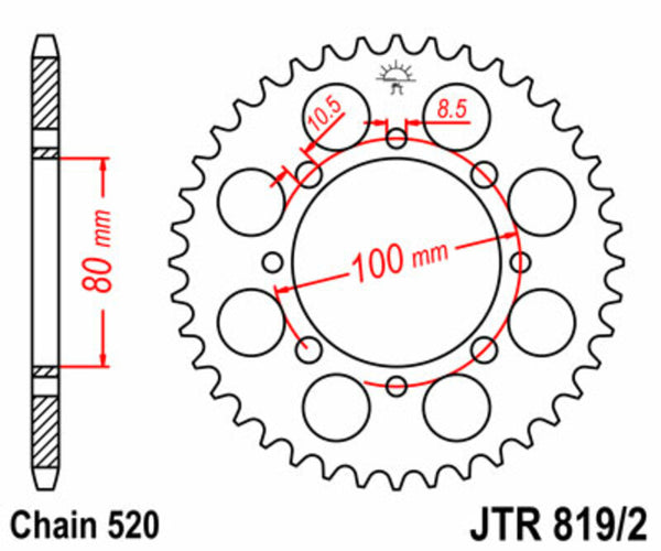 JT Sprock's Steel Standard Standard Sprocket - 520 JTR819/2.41