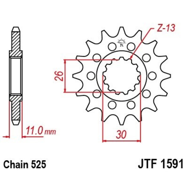 JT Sprock's Steel Noise - Front Sprock 1591 - 525 JTF1591.16RB