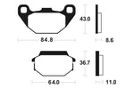 Tecnium scooter organic brake pads - ME249 1022655