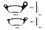 Tecnium scooter organic brake pads - ME358 1022685