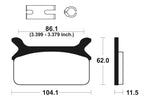 Tecnium Street Performance Sintered Metal Brake Pad - MR168 1023045