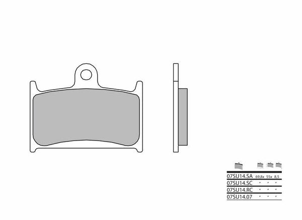 BREMBO Street Carbon Ceramic Brake pads - 07SU1407 07SU1407 