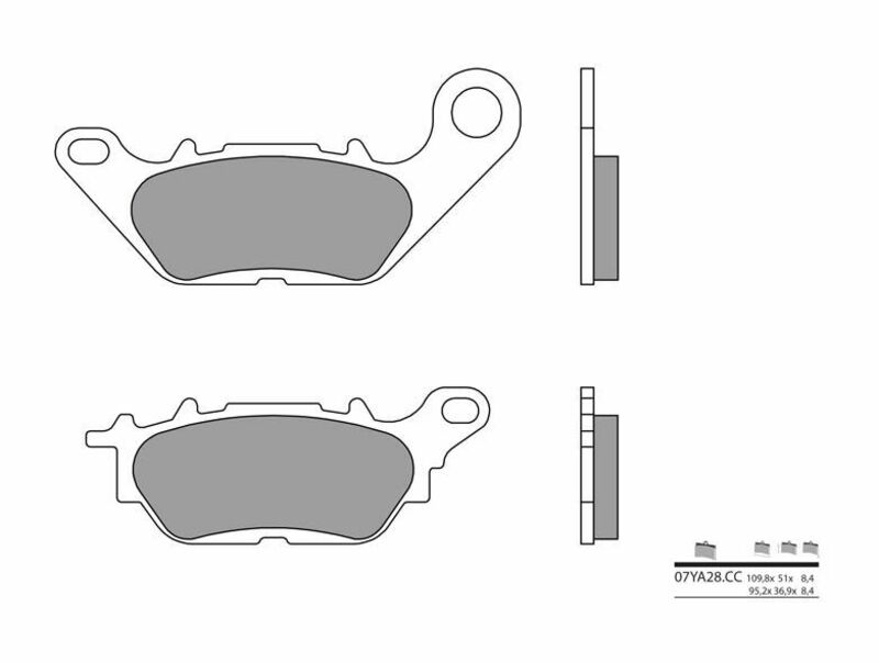 BREMBO Street Carbon Ceramic Brake pads - 07YA28CC 07YA28CC