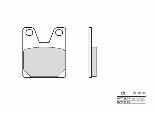 Brembo Street Sintered Metal Brake Pad - 07YA38SP 07YA38SP