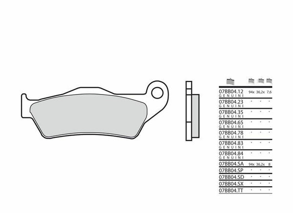 Brembo Genuine Sintered Metal Brake Pads - 07BB0483 07BB0483