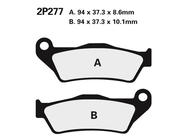 Nissin Street Semi-Metallic Brake Pads-2P-277NS 2P-277NS