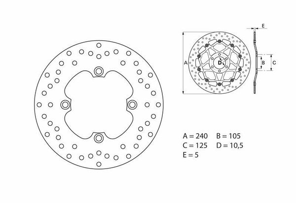 Brembo Serial Round Disc de frână fixă 68B40780
