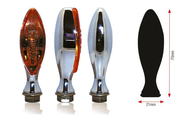 Bihr Elise Blinkers - Metal cromat cu obiectiv portocaliu | Universal 02-130che (pereche)