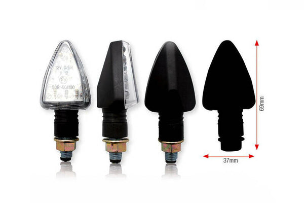 BIHR TRI LED BLINKERS - Model scurt, negru | Universal | 007-1 (egal)