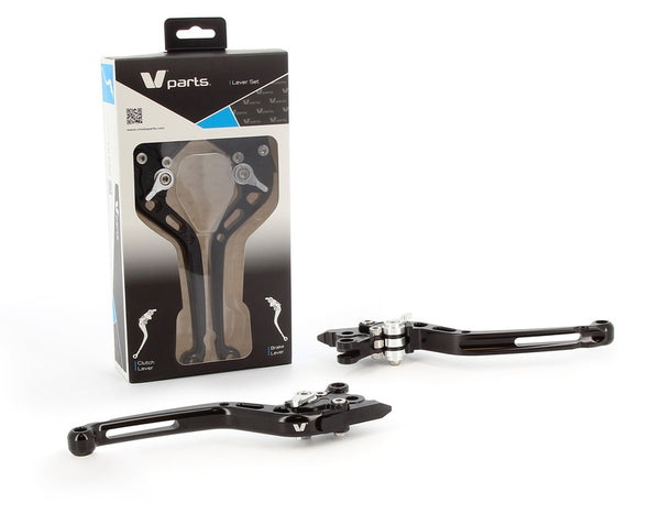 V Piese Standard Ficat de 175 mm CNC Black/Aluminum șuruburi cu adaptoare de pereche Aprilia/Piaggio LV-SL (L21-R13)