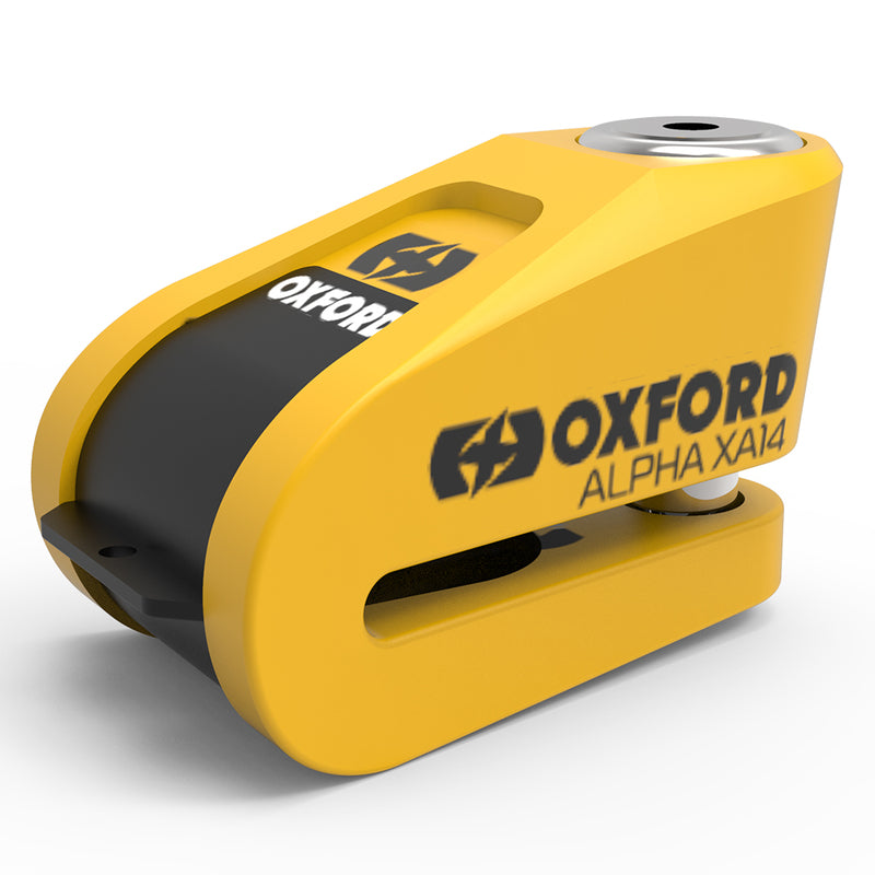 Oxford Alpha XA14 Alarm DISC Lock Ø14mm Oțel inoxidabil negru/galben LK217