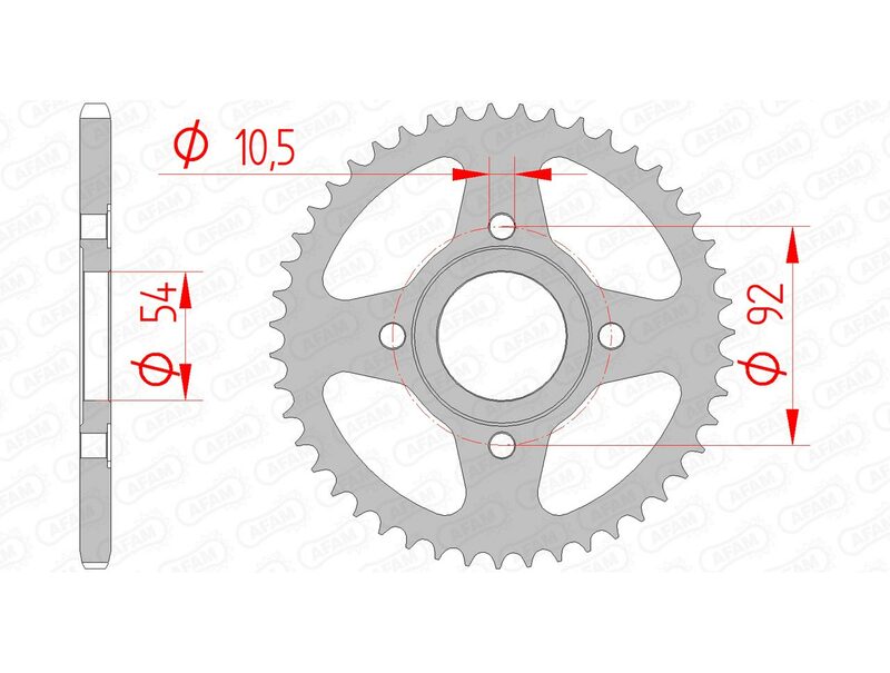 AFAM Steel Standard Sprock din spate 12112 - 420