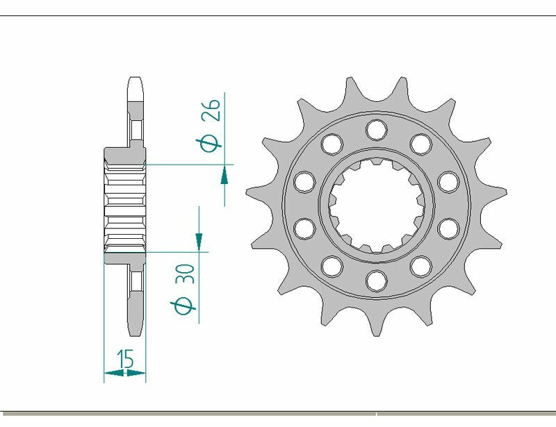 AFAM Oțel Standard Front Sprock 166801 - 520