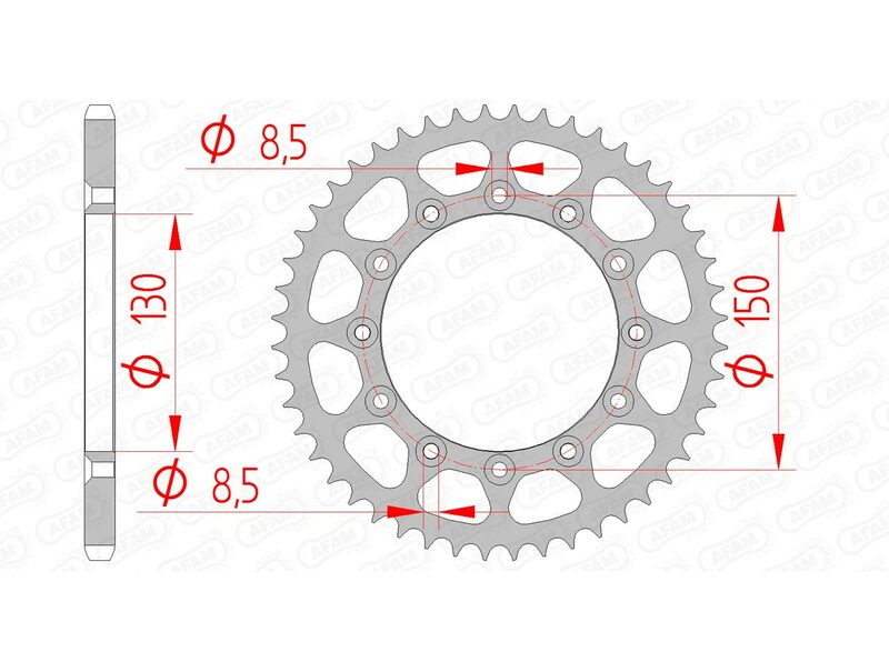 AFAM Oțel Self -Cleaning Sprock din spate 12323 - 520