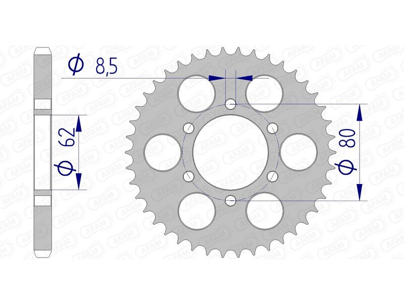 AFAM ALUMINUM ULTRA -LIGHT HARD ANODIVIED REAR SPROPET 13208 - 428