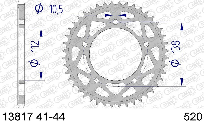 Pinion spate AFAM din aluminiu 13817 - 520