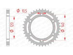 AFAM Steel Standard Bakdrev 16605 - 525 i stål med 140 mm bultcirkel och 10,5 mm håldiameter. Passar Kawasaki Ninja ZX-6R, W 650 och Zephyr 750.