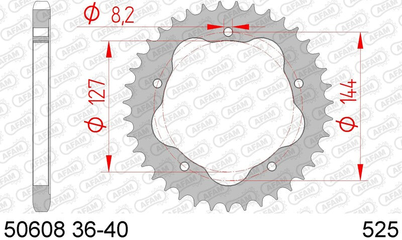 AFAM STANDARD STANDARD SPARTED SPROPET 50608K - 525 - Necesită un purtător de spropet din spate afam