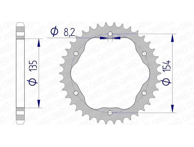 AFAM din aluminiu Sprock 51803 - 525 - necesită un purtător de prochie din spate AFAM