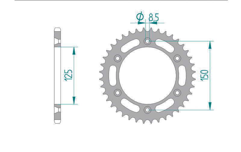 AFAM Steel Standard Rear Sprock 71304 - 520