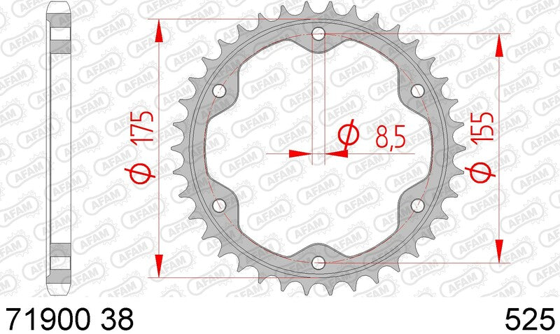 AFAM Steel Standard Sprock 71900 - 525