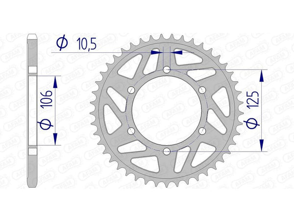 AFAM aluminum rear sprocket 87606 - 520 87606-46