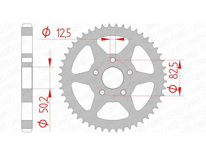 AFAM Steel Standard Rear Sprocket 92803 - 530 bakre kedjehjul i stål med 530-delning. Passar Harley-Davidson Sportster-modeller från 1986-1992.