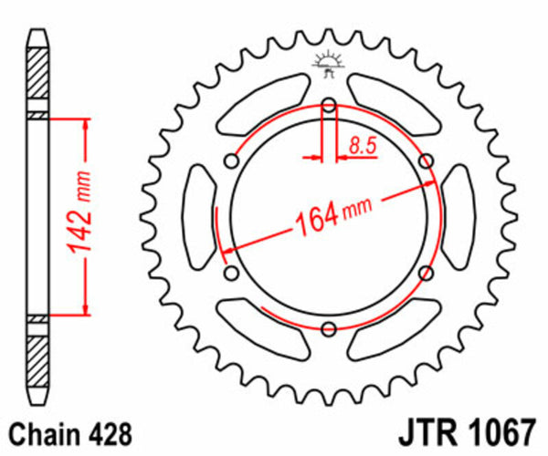 JT Sprock's Steel Standard Sprock 1067 - 428 JTR1067.52