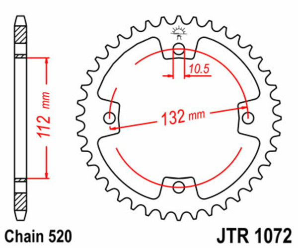 JT Sprock's Steel's Standard Sprock 1072 - 520 JTR1072.38