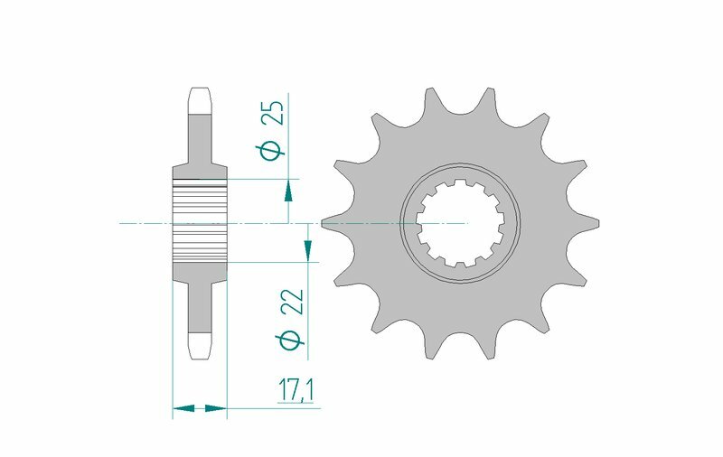 AFAM Oțel Standard Front Sprock 20405 - 525