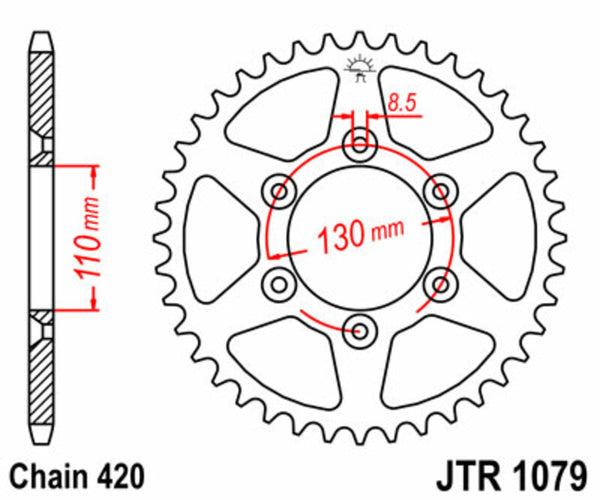 JT Sprock's Steel's Standard Sprock 1079 - 420 JTR1079.62