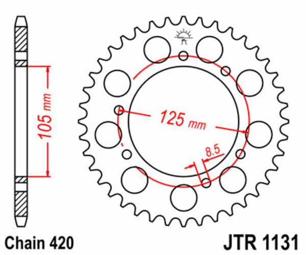 JT Sprock's Steel's Standard Sprock 1131 - 420 JTR1131.48