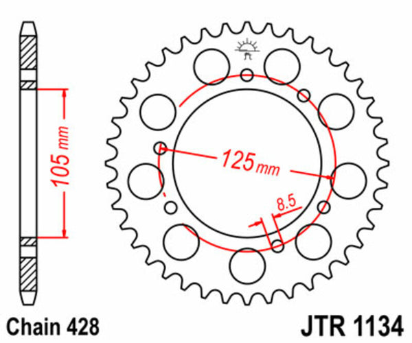 JT Sprock's Steel's Standard Sprock 1134 - 428 JTR1134.48