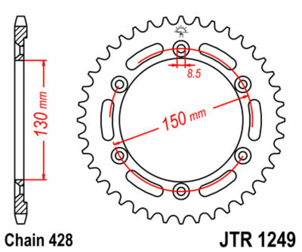 JT Sprock's Steel Standard Sprock 1249 - 428 JTR1249.51