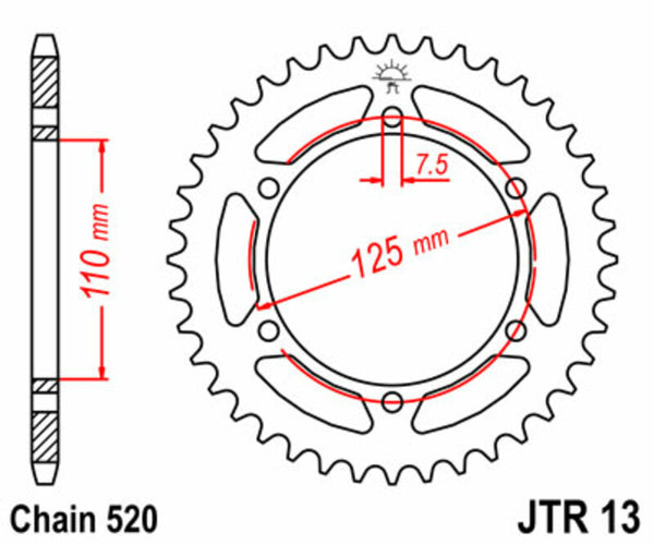 JT Sprock's Steel's Standard Sprock 13 - 520 JTR13.39