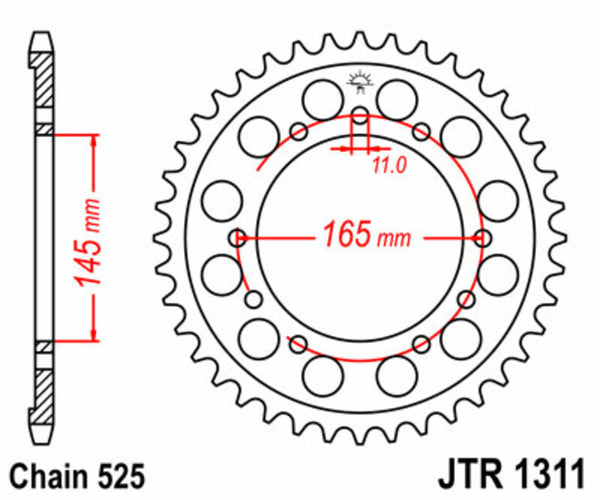 JT Sprock's Steel's Standard Sprock 1311 - 525 JTR1311.44