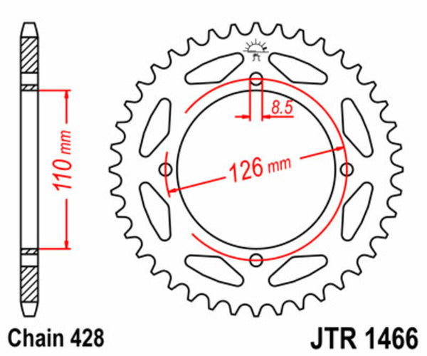 JT Sprock's Steel Standard Sprock 1466 - 428 JTR1466.47