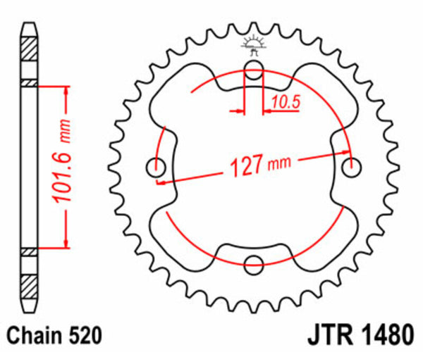 JT Sprock's Steel Standard Sprock 1480 - 520 JTR1480.38