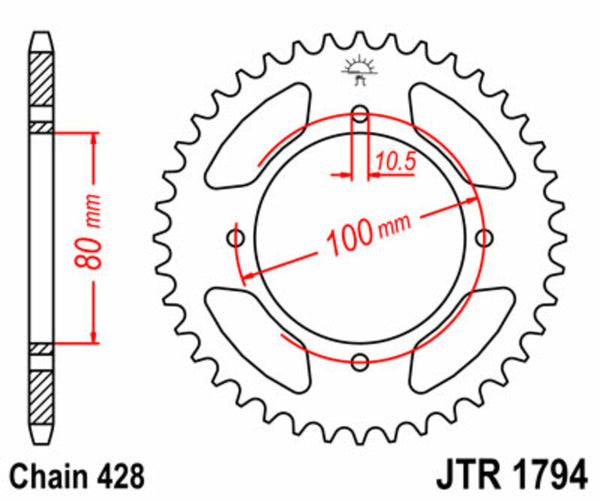 JT Sprock's Steel's Standard Sprock 1794 - 428 JTR1794.45