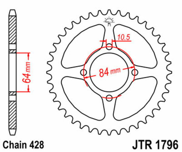 JT Sprock's Steel's Standard Sprock 1796 - 428 JTR1796.51