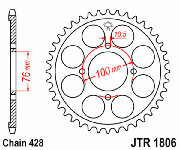 JT Sprock's Steel Standard Sprock 1806 - 428 JTR1806.56