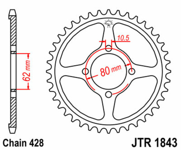 JT Sprock's Steel's Standard Sprock 1843 - 428 JTR1843.54