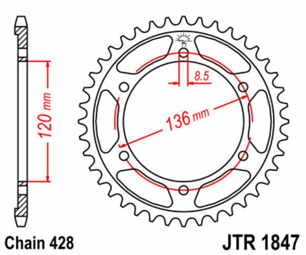 JT Sprock's Steel's Standard Sprock 1847 - 428 JTR1847.47