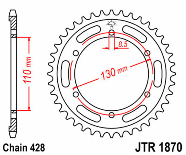 JT Sprock's Steel's Standard Sprock 1870 - 428 JTR1870.44