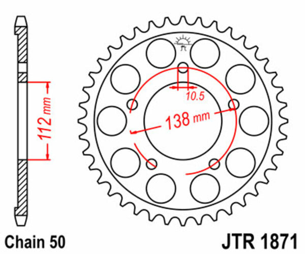 JT Sprock's Steel's Standard Sprock 1871 - 530 JTR1871.48
