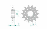 AFAM Steel Standard Front Sprocket 20511 - 520 med teknisk ritning och måttspecifikation. Passar Honda CBR 600 F PC25 1994 och PC31 1996.