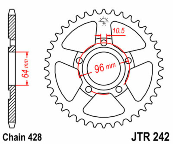 JT Sprock's Steel's Standard Sprock 242 - 428 JTR242.53