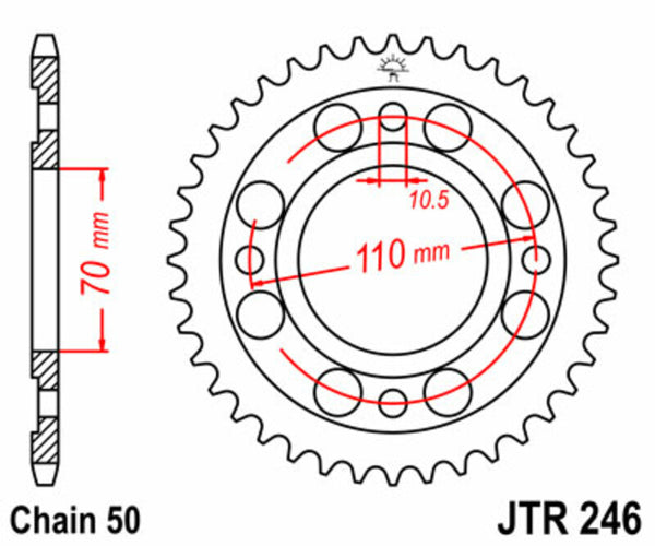 JT Sprock's Steel's Standard Sprock 246 - 530 JTR246.41