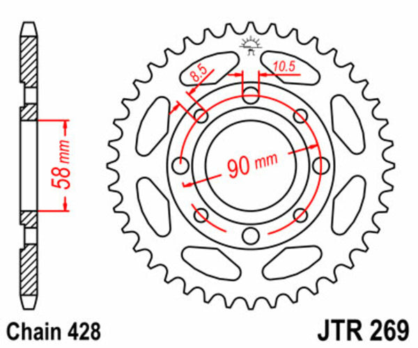 JT Sprock's Steel's Standard Sprock 269 - 428 JTR269.44